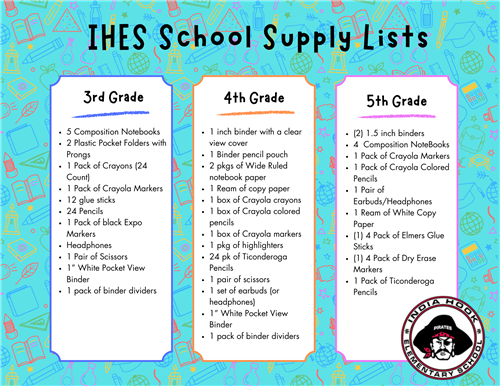  IHES 3rd-5th School Supply List